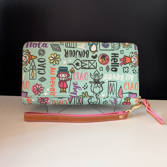 Brand NWOT Dooney & Bourke Disney "It's A Small World" Collaboration Wristlet - Picture 2 of 11